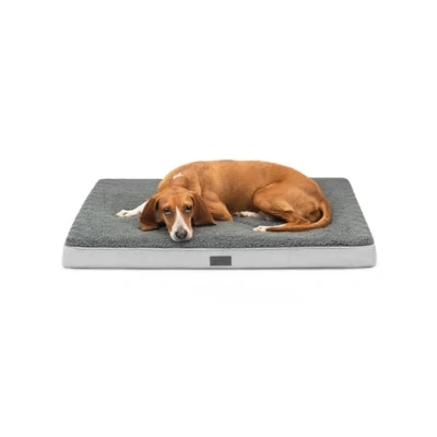 Imagen de lionto Cama ortopédica para perros, 91 x 69 8 cm, cojín perros resistente con felpa suave, funda extraíble y lavable, impermeable, adecuada pequeños grandes, así como gatos, color