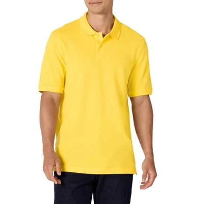 Imagen de Amazon Essentials Polo en piqué de algodón con Corte Regular (Disponible Talla Grandes y Largos Especiales) Hombre, Amarillo, XL