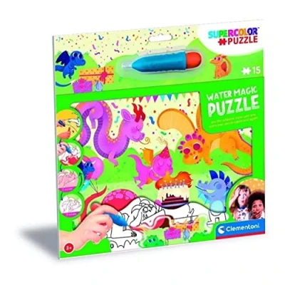 Imagen de Clementoni Puzzle Infantil 15 Piezas Dragones Bebés, Water Reveal, para Pintar con Agua, a Partir de 3 años (22245)
