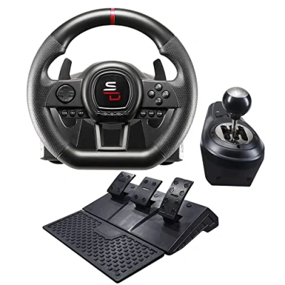 Imagen de Subsonic Volante de carreras Superdrive GS650X con cambio manual, 3 pedales y levas para Xbox Serie X/S, PS4, One (programable)