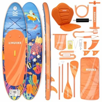 Imagen de Tabla Paddle Surf Hinchable con Accesorios Premium HUIIKE Padel Remo de Aluminio PadelSurf Stand Up Board Gran Estabilidad Resistencia Paddel Sup Inflable