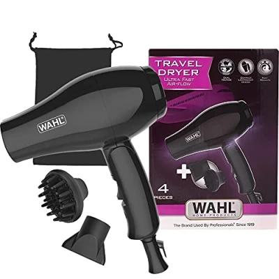 Imagen de Wahl Secadora De Viaje Plegable 1 Unidad 296 g, Color Negro, Talla Única