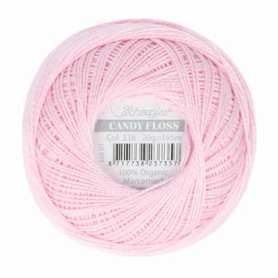 Imagen de Scheepjes Candy Floss 238 Powder Pink (165m) Orgánico Mercerizado Algodón Hilo 1x20g