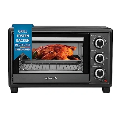 Imagen de OptimumX Haushaltsgeräte Horno de calor giratorio (20 L, 60 min, 1380 W), color negro