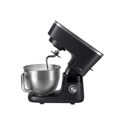 Imagen de Philips 7000 Series Robot de Cocina 5,5 Litros, 1000 Vatios, 8 Ajustes Velocidad, Tecnología ProKnead, Recetas, Temporizador Inteligente LED, Ganchos para Masa, Batidor y Batidora (HR7962/01)