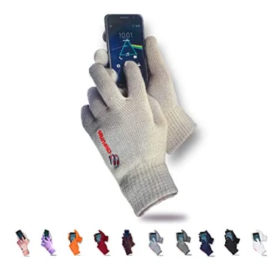 Imagen de AXELENS Guantes Táctiles Invernales Calientes Cómodos Unisex Interno de Suave Felpa para Smartphones, Teléfonos Móviles y Tablets Universales Hombre Mujer Confección Regalo Incluida Beis