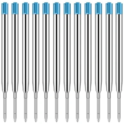 Imagen de LABUYI 12 Piezas Recambio Boligrafo,Recambios de Tinta para Bolígrafos,Recambios Bolígrafos,Recambio Bolígrafo Formato G2,Ancho Trazo 1.0mm (Azul)