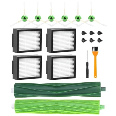 Imagen de Kit Recambios Repuestos para iRobot Roomba Series e/I, Accesorios Compatible con i7 i7+ i3 i3+ i4 i4+ i6 i6+ j7 j7+E5 E6, 2 Cepillos de Goma, 4 Filtro, 6 Laterale, Aspiradora