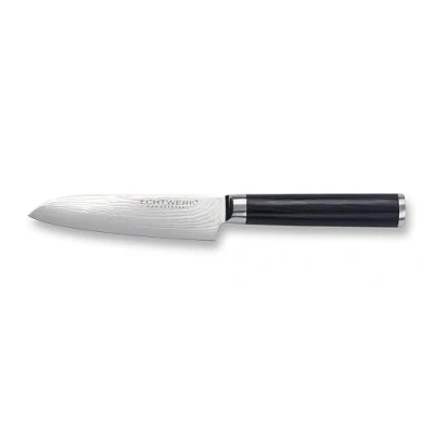 Imagen de Echtwerk pequeño Santoku Damasco Cuchillo de trinchar Mango Madera. Incl. Caja Regalo, Stainless Steel, Plata, longitud la hoja aprox. 13cm