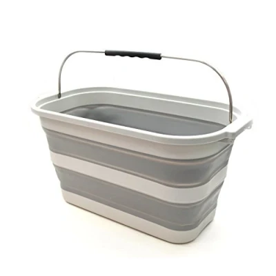 Imagen de SAMMART 20.8L (5.49Gallon) Cesta/Cubo Plegable Rectangular (Gris)