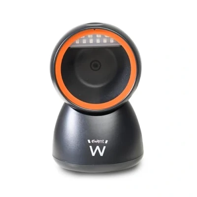 Imagen de Ewent EW3450 Lector de códigos Barras QR 1D 2D omnidireccional con Cable USB, Manos Libres, escaneo automático detección imágenes. Comercios, almacenes, supermecados.etc