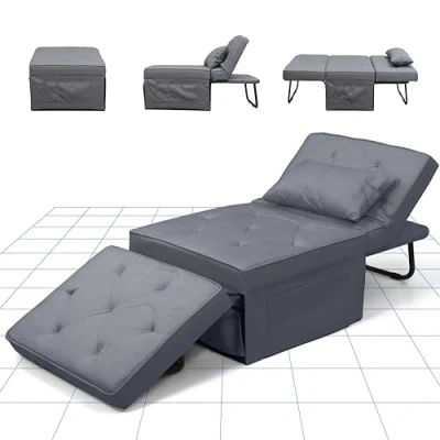 Imagen de FLEXISPOT Sillón para Dormir Plegable con función de Cama, Dormir, Cama Convertible, Extensible, Capacidad Carga hasta 300 kg, Gris