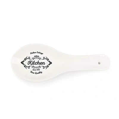 Imagen de Excelsa Fine Quality Soporte para cucharón, Cerámica, Color Blanco