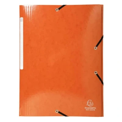 Imagen de Exacompta Ref 55836E Colección Iderama Carpeta elástica con 3 solapas, apta para documentos A4, 425 g/m², revestimiento brillante, certificado FSC, color naranja (paquete de 25)