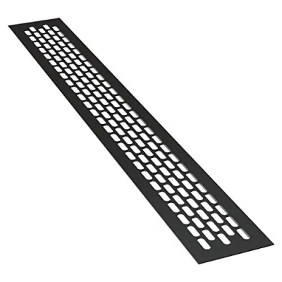 Imagen de sossai® Rejillas de ventilación aluminio Alucratis (1 pieza) Rectangular dimensiones: 44 x 6 cm Color: negro rejilla aire