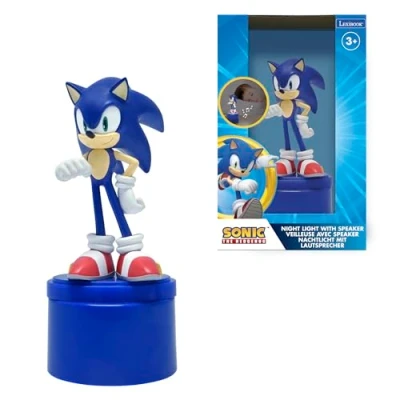 Imagen de LEXIBOOK, SEGA Sonic The Hedgehog, Luz nocturna con altavoz, suave, Funciona pilas, Azul, NS01SN