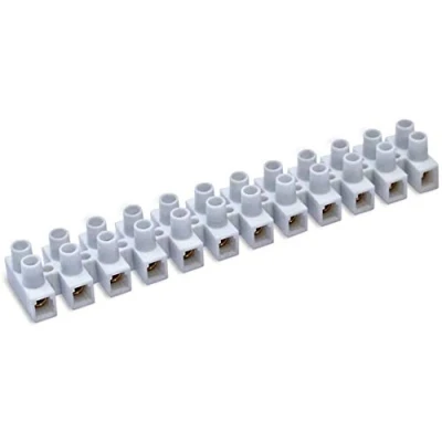 Imagen de Regleta Empalmes de 12 Secciones para Cables hasta 2,5mm, Conexión Eléctrica 15A. Color Blanca