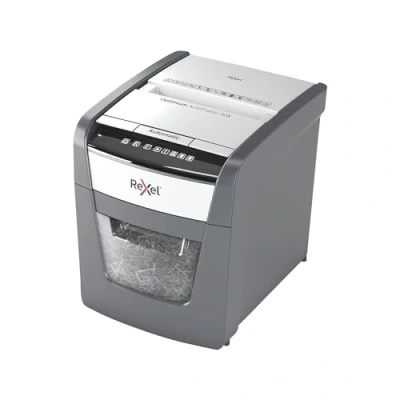 Imagen de Rexel Optimum AutoFeed+ 50X 2020050XCH Destructora automática de papel CH, 50 hojas, nivel seguridad P4, corte partículas, para casa y oficina en casa, contenedor basura 20 litros, con