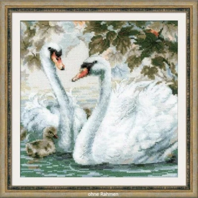 Imagen de Riolis Cisnes Cruz, algodón, Multicolor, 25 x 0.1 cm
