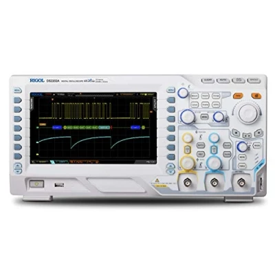 Imagen de RIGOL DS2202A Osciloscopio Digital,200MHz,56Mpts,2G Sa/s,2 Canales Analógicos,I2C,SPI,RS232,Decodificador CAN como Estándar