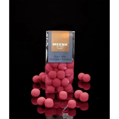 Imagen de 1 x Meenk Drop + Witte Choco Framboos 150 g I Regaliz picante con Chocolate blanco y frambuesa de los Países Bajos holandés dulce