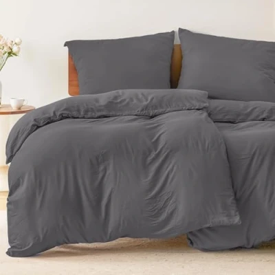 Imagen de 2 Funda nordicas Cama 135x200 cm con Almohada 80x80 Antracita de 100% Microfibra. Nordica Certificada sin Productos Químicos (Oeko Tex)