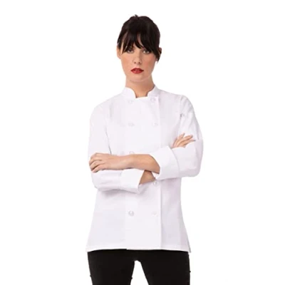 Imagen de Chef Works WCCW Le Mans Abrigo básico de chef, color blanco, talla 2XL, XL