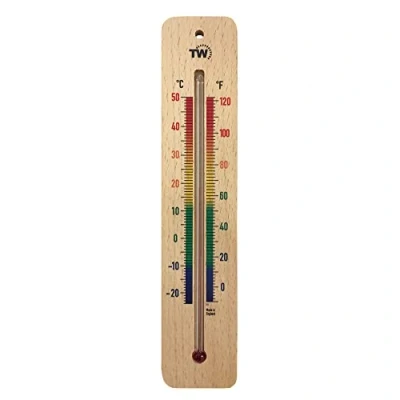 Imagen de termómetro de madera 215 mm para interiores, tradicional temperatura ambiente, ideal el hogar, oficina, guardería, invernadero, cobertizo o garaje