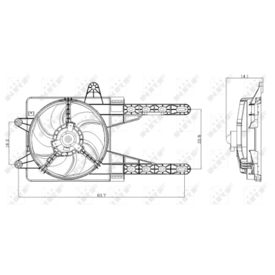 Imagen de NRF 47247 Ventilador de radiador 295 12 150 con bastidor (armazón) FIAT: Punto I Hatchback