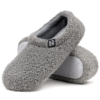 Imagen de RockDove Zapatilla Interior de Peluche Teddy para Mujer con Parte Trasera Cerrada, 38/39 EU, Gris Oscuro
