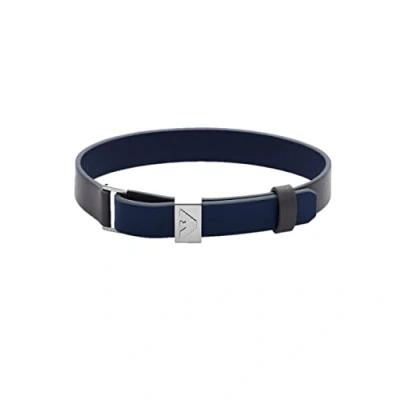 Imagen de Emporio Armani Pulsera Hombre, Largo: 275mm, Ancho: 12mm Plata Acero Inoxidable, EGS2918040, Azul Índigo