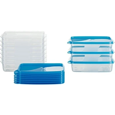 Imagen de MiraHome Recipiente para almacenar y congelar Alimentos Frescos 0,75l Rectangular Poco Profundo 18x12x5cm Set de 10 Calidad austriaca