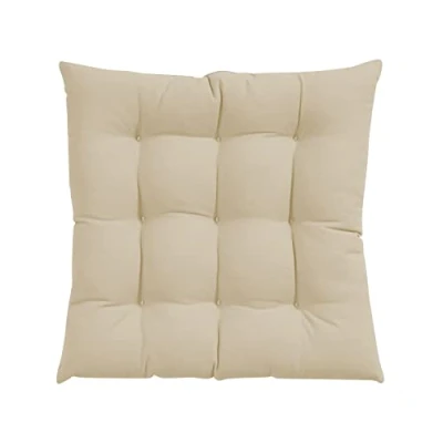 Imagen de GREATOYAR Cojines para Silla y Asiento, Decoración de Asiento Jardín Casa Terraza, Cojín Decorativo con Correas Sujeción, 9 Pespuntes, Fabricado en España, 40 x 3.5 cm, Pack 1, Beige