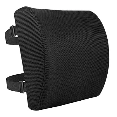 Imagen de Amazon Basics Rectangular Cojín para la espalda de espuma viscoelástica, 32.9 cm x 32 10 cm, Negro