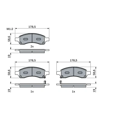 Imagen de BOSCH 0 986 494 966 Juego de pastillas freno Low Metallic con contacto aviso desgaste incorporado CHEVROLET: Trailblazer
