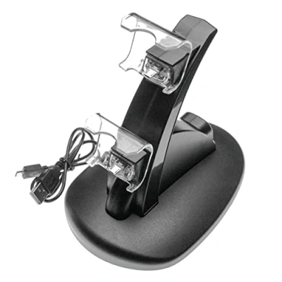 Imagen de vhbw Estación de Carga Dual Compatible con Sony Playstation 4 PS4 Pro, Slim mandos Fuente alimentación, Soporte, Cargador; Negro