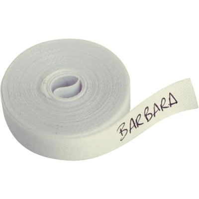 Imagen de 1 Rollo de cinta tela 3 metros x cm color Blanco. Etiqueta termoadhesiva para escribir con boli. Sin boli