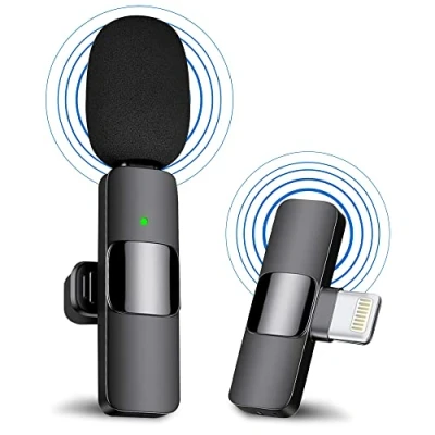 Imagen de micrófono Lavalier inalámbrico profesional para iPhone iPad, de clip, solapa Plug Play grabación video, podcast, vlogging, Youtube, transmisión