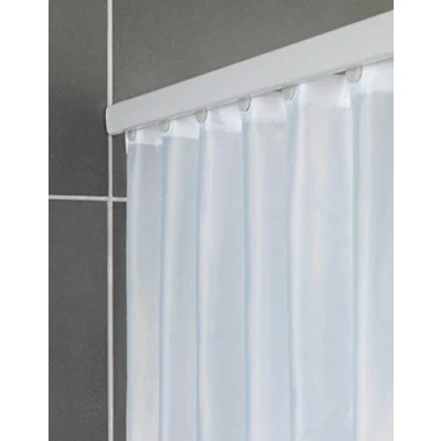 Imagen de WENKO barra de ducha telescópica «Era» en color blanco, cortina extensible aluminio inoxidable, para fijar todas las cortinas ducha, fijación sin taladrar, 75 125 x 2 3,5 cm