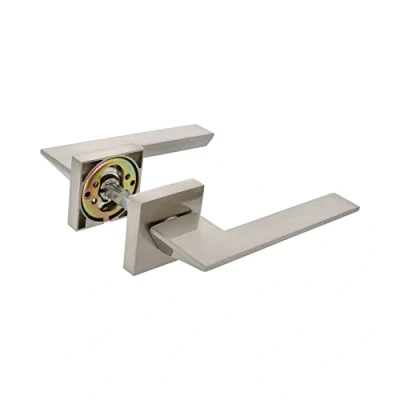 Imagen de Amig Juego de Manillas para Puertas Mod. ZAHORA 52 x 146 mm Con Bocallave Diseño Elegante y Sencillo Manija Agarre Ergonómico Zamak Plateado Mate