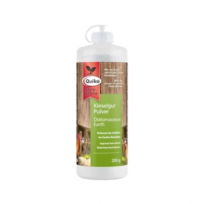 Imagen de Quiko Tierra de diatomeas en Polvo 200g insecticida para gallinas Antiácaros Mejora el Clima gallinero