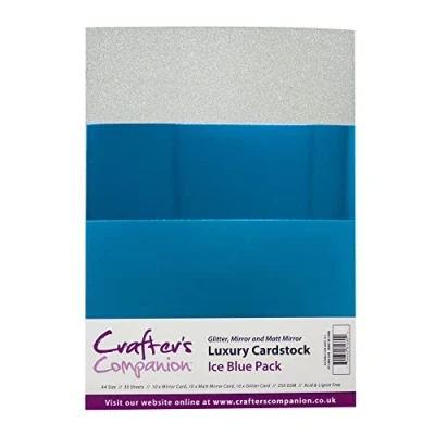 Imagen de Crafter&#039;s Companion CP LMIX ICEB Lustroso A4 Cartulina Espejo Brillo y Matt Pack 30 Hojas Azul Hielo, cartón, 23.5 x 37 1 cm
