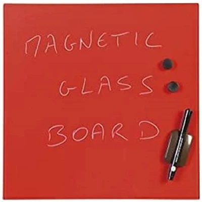 Imagen de Bi Office Memo Pizarra de cristal, 380 x mm, color rojo