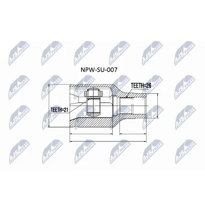 Imagen de NTY NPW SU 007 Junta Homocinética Caja de cambios manual lado engranaje SUZUKI: Liana Berlina, Hatchback