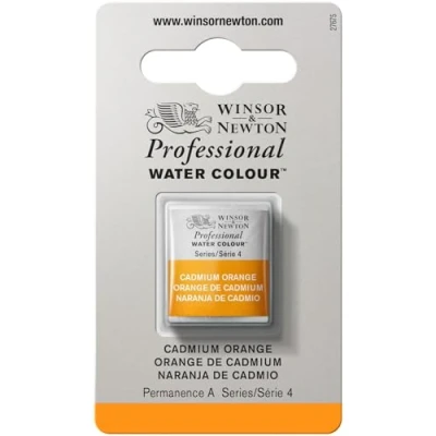Imagen de Winsor &amp; Newton Professional Pintura a Base de Agua, Media Pastilla, Naranja (Cadmium Orange 089)