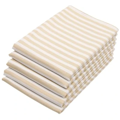 Imagen de ZOLLNER Juego de 5 paños Cocina algodón en 50x70 cm Muy absorbentes y duraderos Lavables hasta 60C Rayas Verdes Calidad hostelería Certificado Oeko Tex®