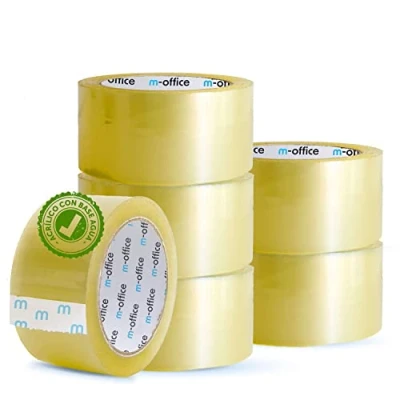 Imagen de m office Cinta Adhesiva Transparente, de Embalar para Embalaje Cajas, Envíos, Mudanzas y Manualidades, Precinto Transparente Seguro Resistente (48mmx66m, x6)