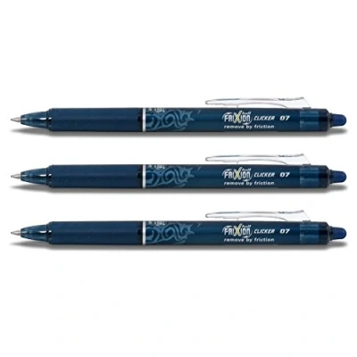 Imagen de Bolígrafo de tinta borrable Pilot Frixion Clicker, en color negro, Blue Black, 3 Stifte