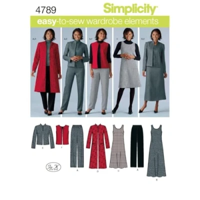 Imagen de Simplicity Simplcity 4789 Ropa Inteligente e Informal para Mujer y Talla Grande, Papel, Blanco, AA (10 12 14 16 18)