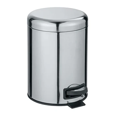 Imagen de Wenko Cubo de Pedal Acero Inoxidable 5 l. Alassio, Plateado Mate, litros
